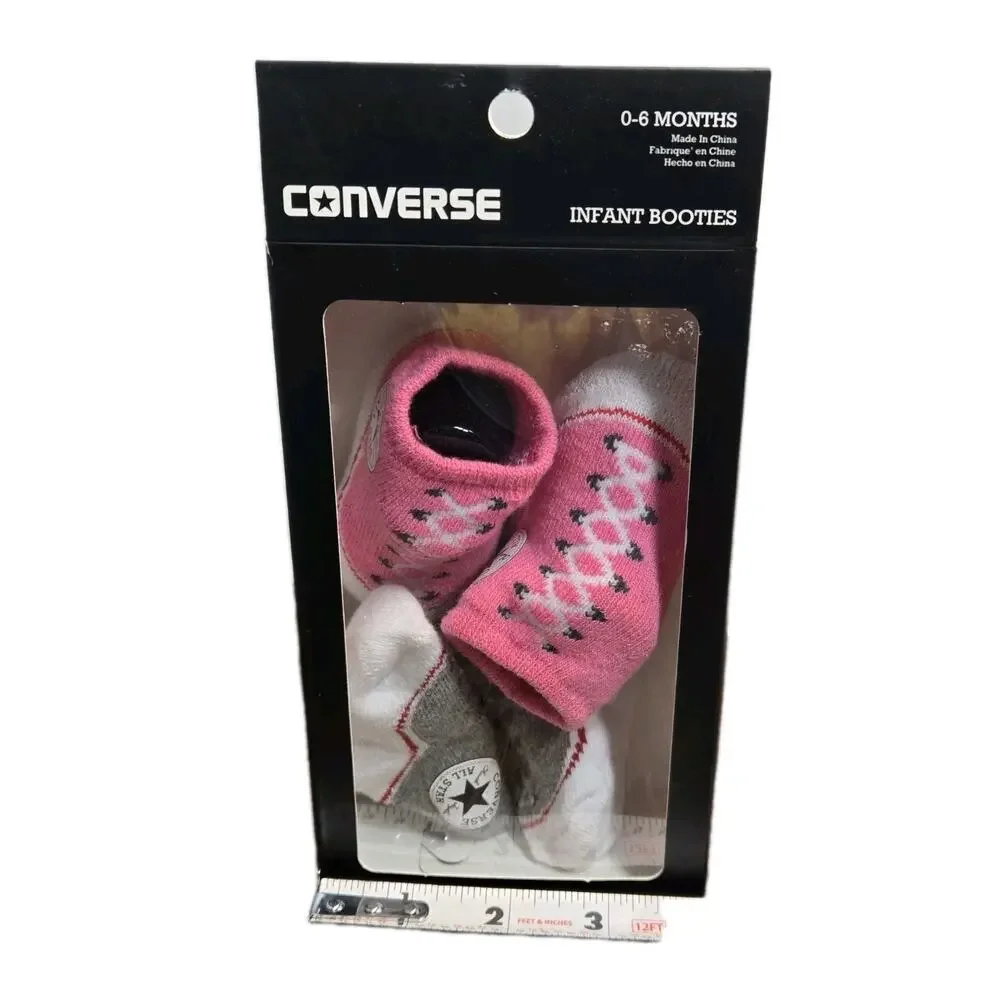Converse Chuck Taylor All Star Infant Baby Booties Girls Pink Newborn 2 Pack